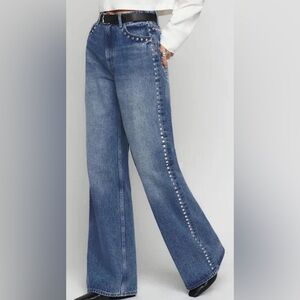 Reformation Cary High Rise Slouchy Wide Leg Long Jeans